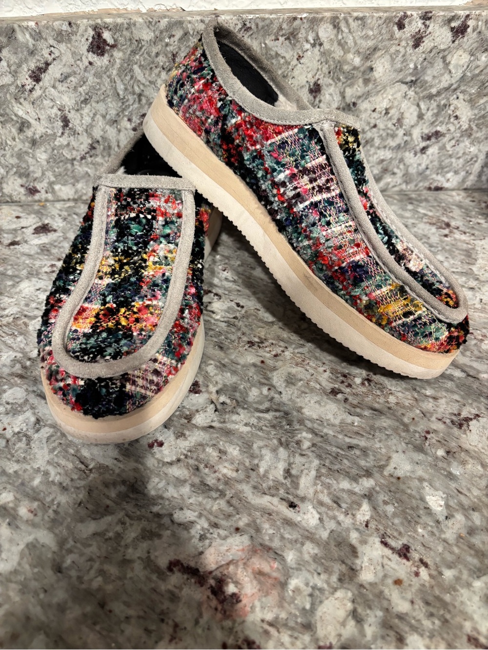 Anthropologie P448 Bubble Boho Slip On mule Colorful Woven Size 39 US 8.5